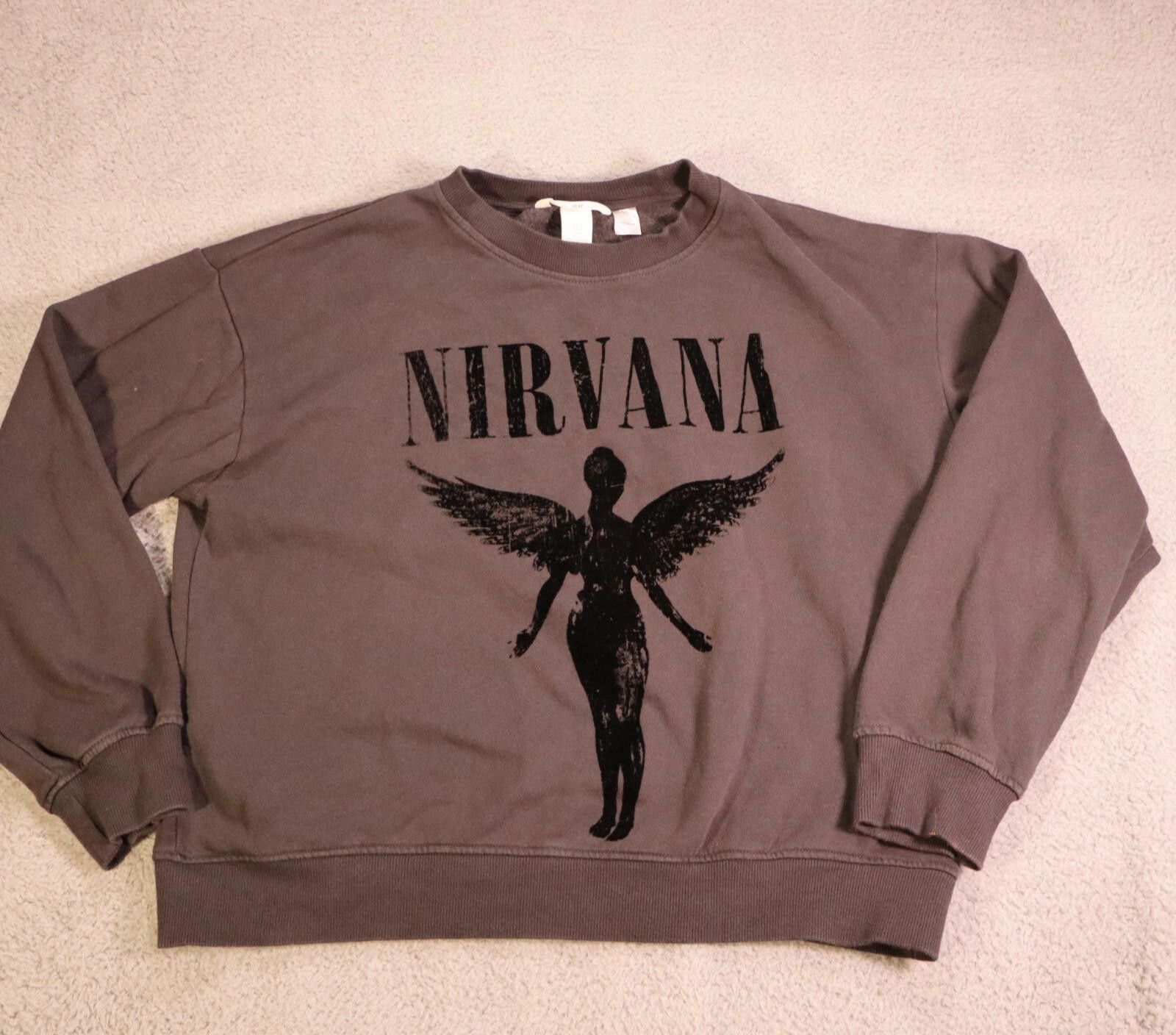H&M H&M Nirvana Oversized Sweater Grey Medium Adult READ Size M / US 6-8 / IT 42-44 - 10 Thumbnail