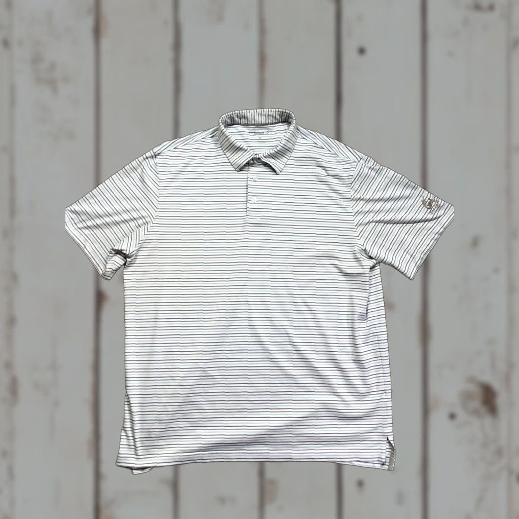 johnnie-O johnnie-O Polo Shirt Mens XL White Blue Green Stripe Golf Performance Stretch Polo Shirt Mens XL White Blue Green Stripe Golf Nike Size US XL / EU 56 / 4 - 1 Thumbnail