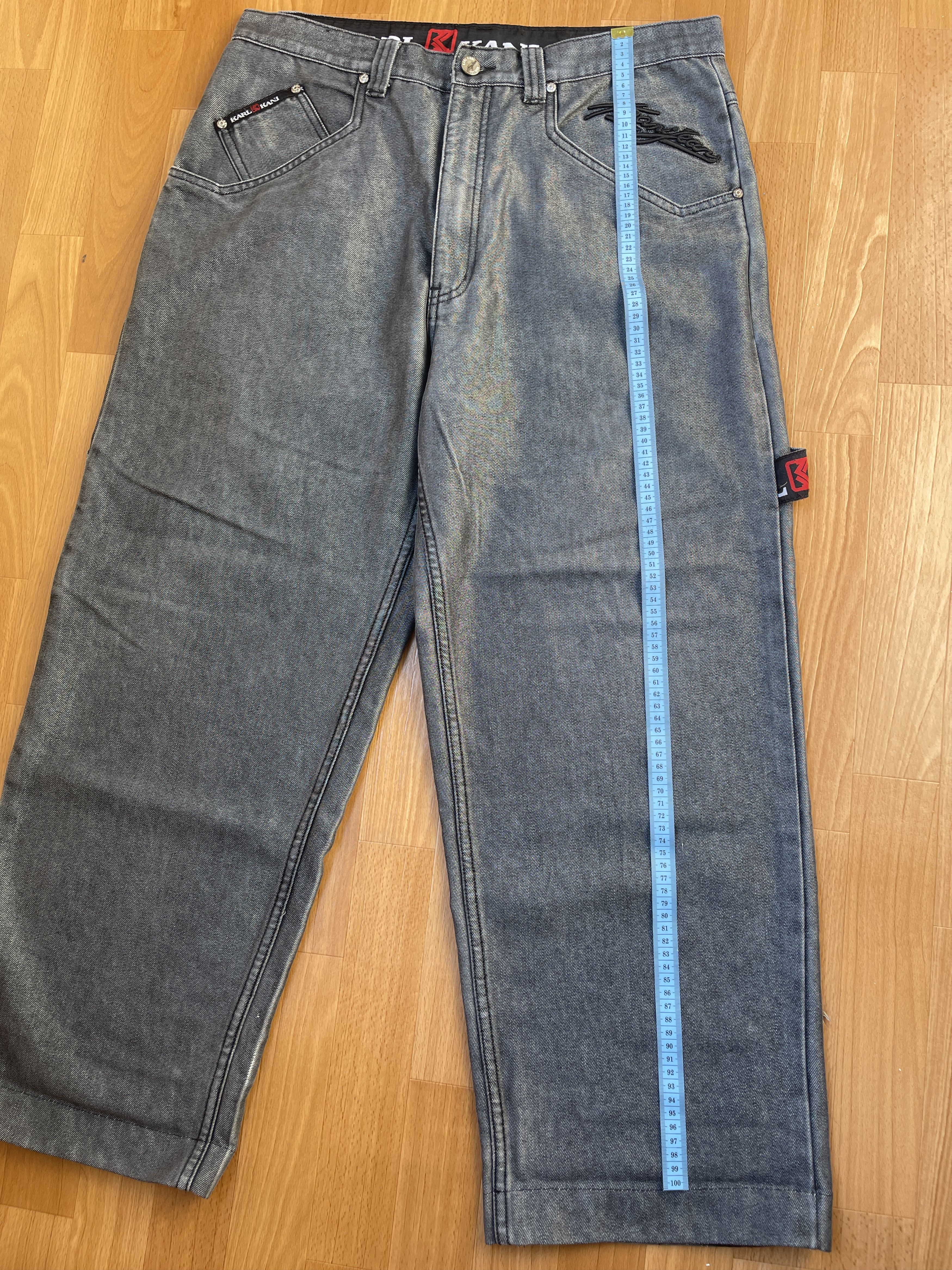 Karl Kani KARL KANI jeans shiny vintage baggy jeans silver metallic 34 Size US 34 / EU 50 - 15 Thumbnail