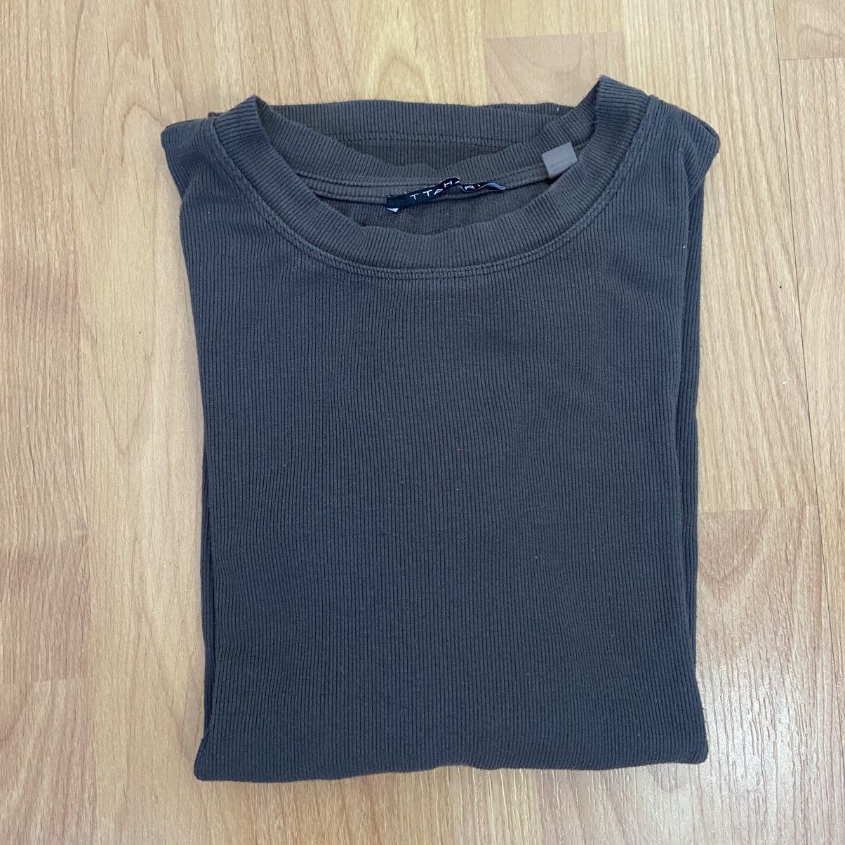 Elie Tahari Tahari Dark Green Ribbed Long Sleeve Shirt Women’s Medium Size M / US 6-8 / IT 42-44 - 3 Thumbnail