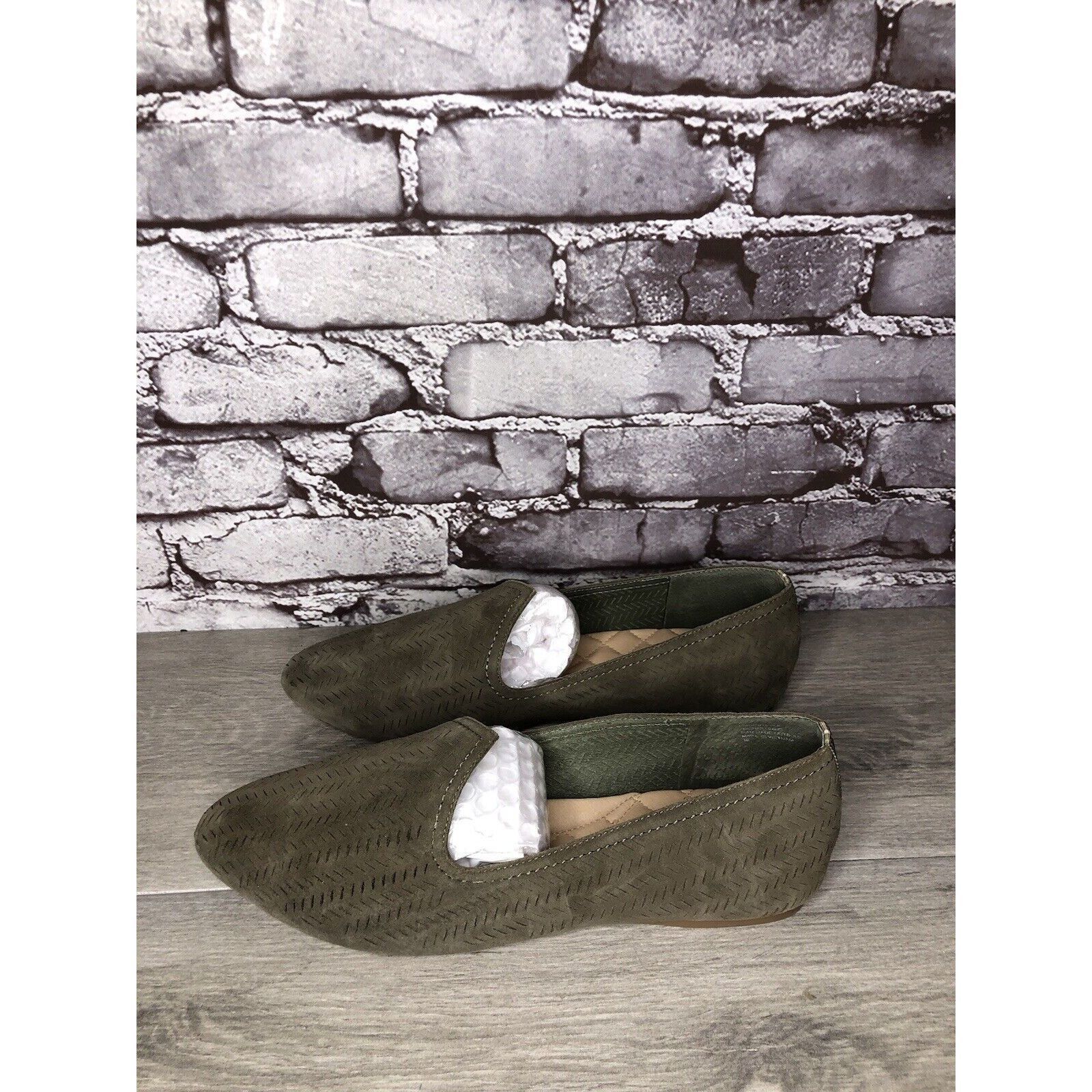 Sun Buddies Birdies Olive Green Suede Leather Comfort Loafer Flats Women Size US 10 / IT 40 - 19 Thumbnail