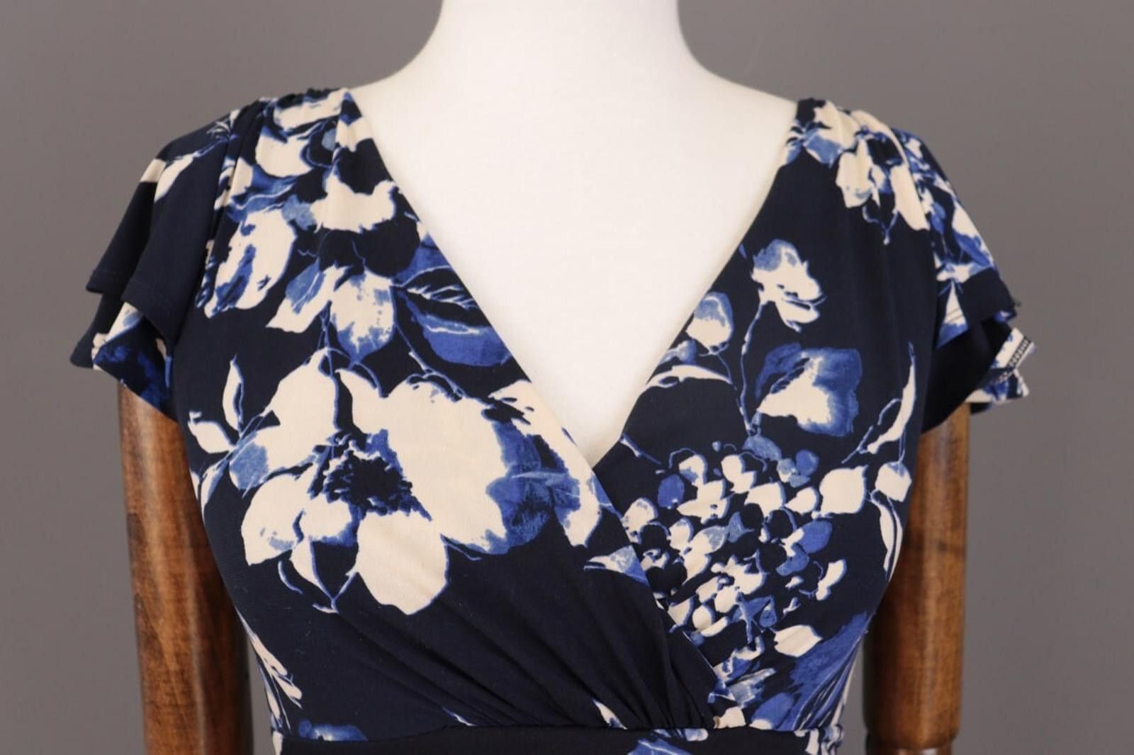 Lauren Ralph Lauren Ladies Ralph Lauren Blue Floral Evening Dress Size 15? Size M / US 6-8 / IT 42-44 - 3 Thumbnail