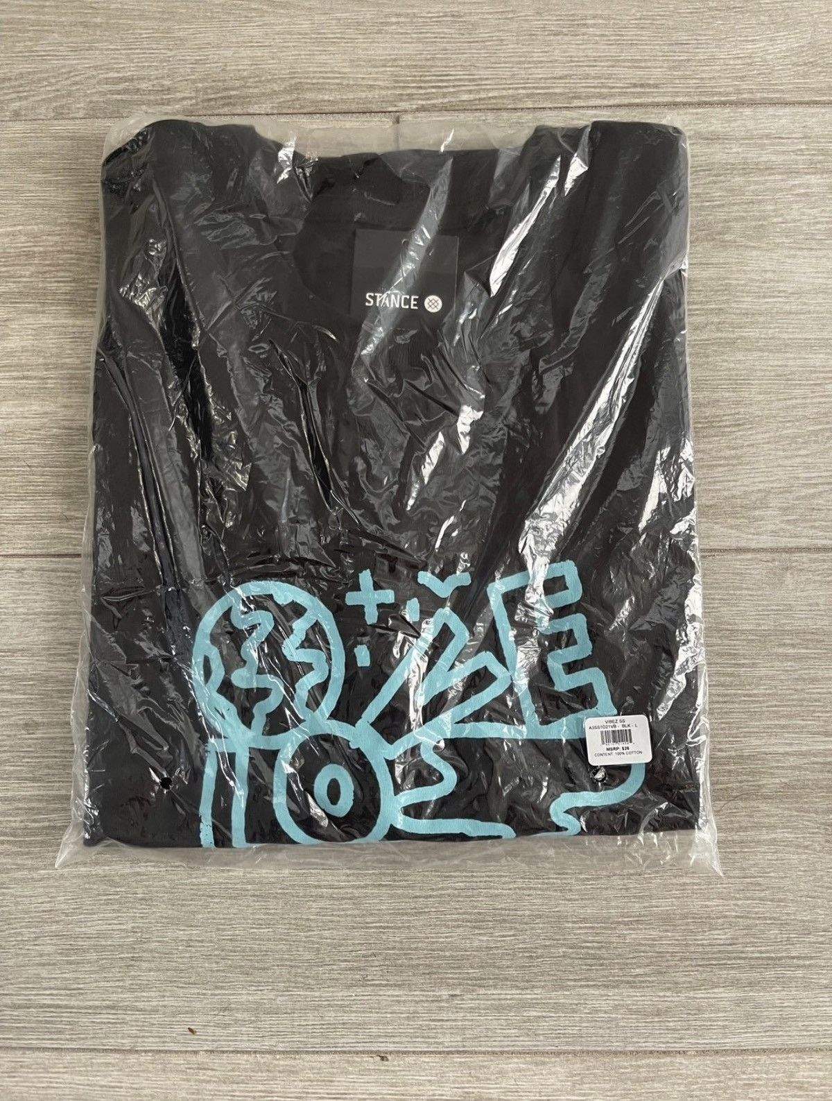Stance Socks Men's Stance Vibez Black Cotton Blend Tee T-Shirt Large NEW Size US L / EU 52-54 / 3 - 2 Thumbnail