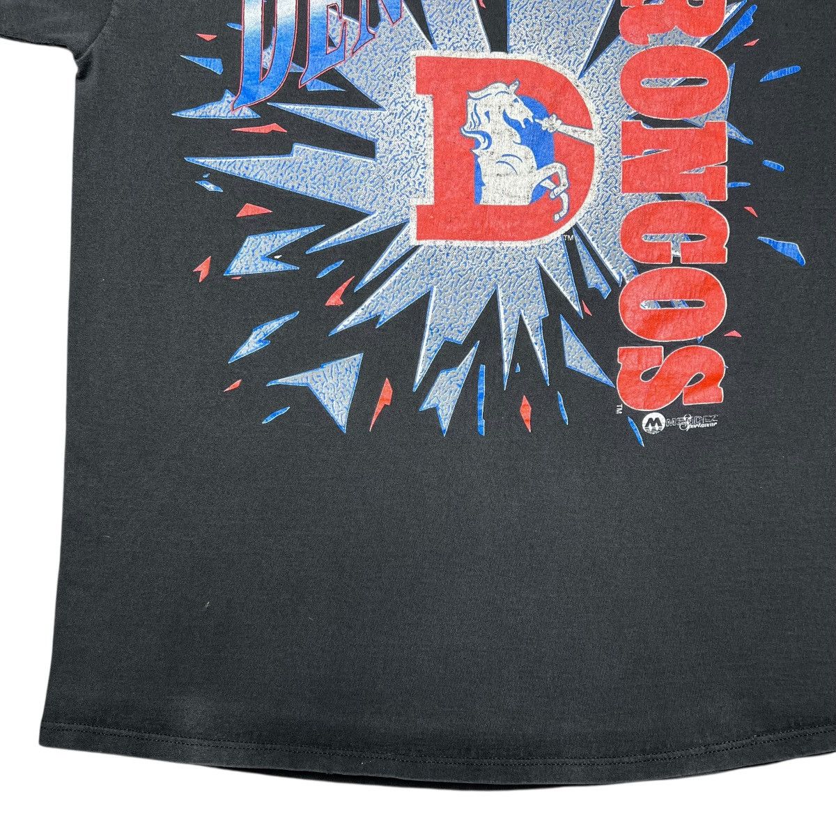 NFL × Vintage 90s NFL Denver Broncos Shattered Glass Mendez Sportswear Tee Size US XL / EU 56 / 4 - 6 Thumbnail