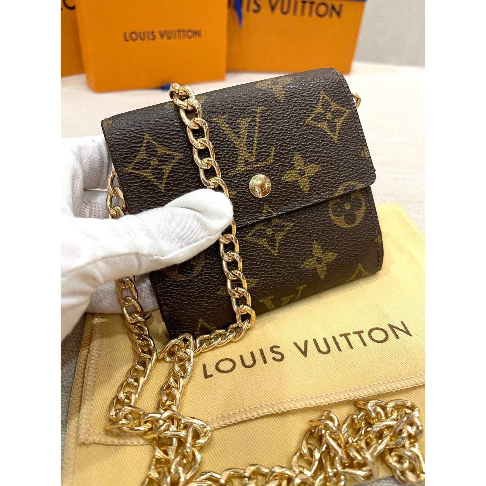 Louis Vuitton Monogram Mini Snappy Clutch Wallet WOC