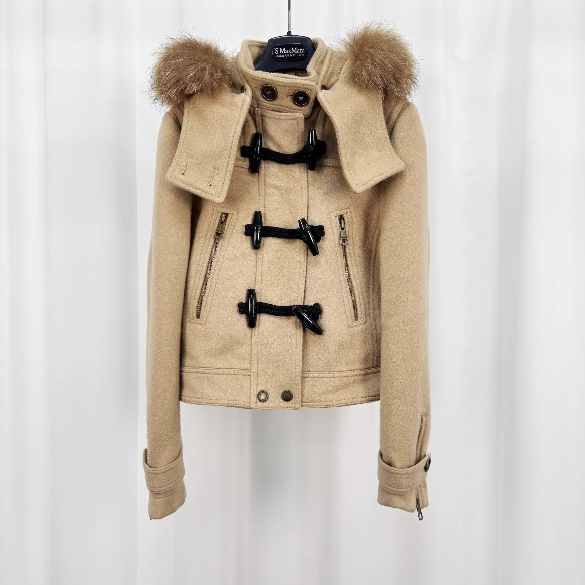 Burberry BURBERRY Check Camel-Button Wool Coat Women's UK10 99 New Size M / US 6-8 / IT 42-44 - 1 Thumbnail