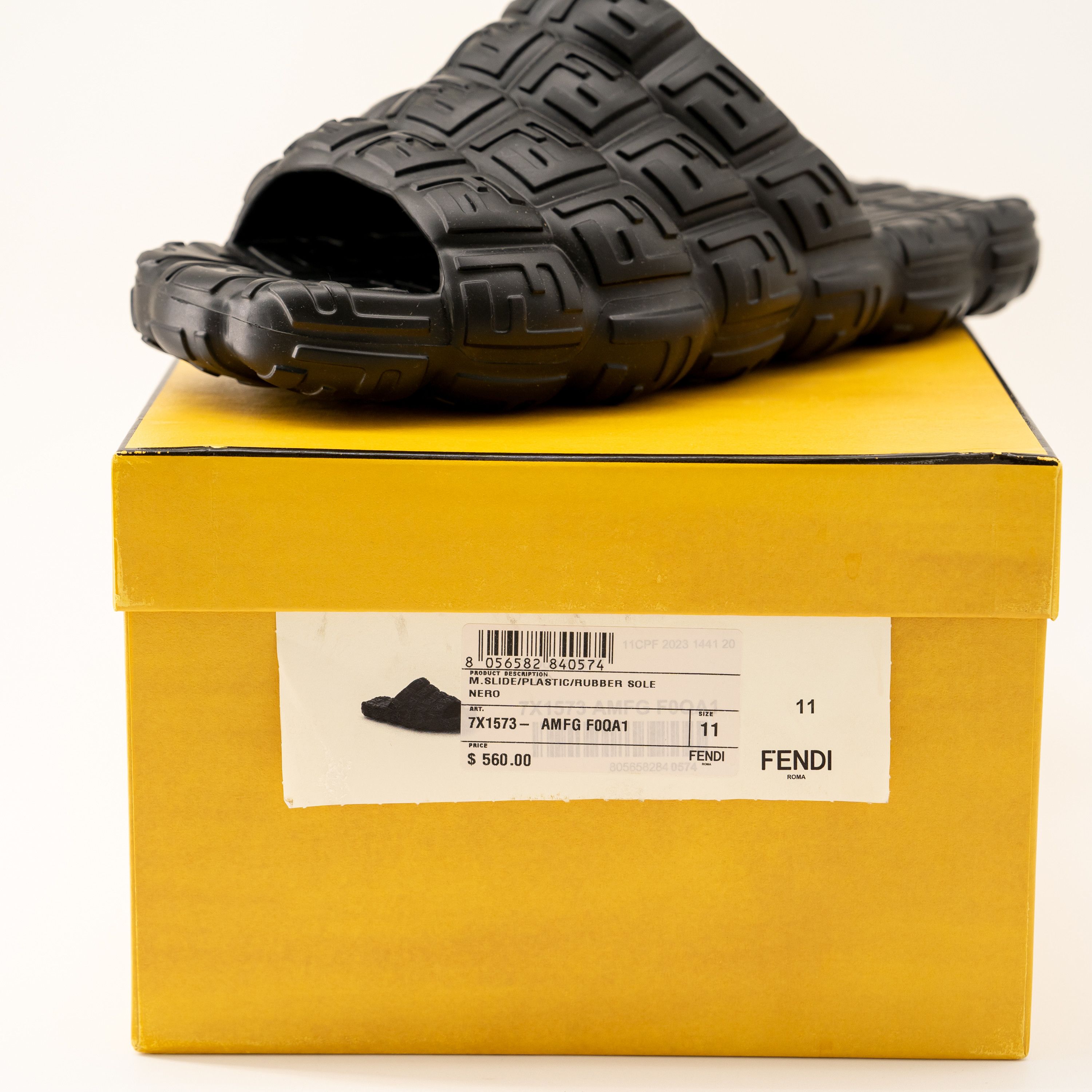Fendi 11 uk 12 us Fendi Cloud Slides Black Rubber FF logo Embossed Size US 12 / EU 45 - 10 Thumbnail