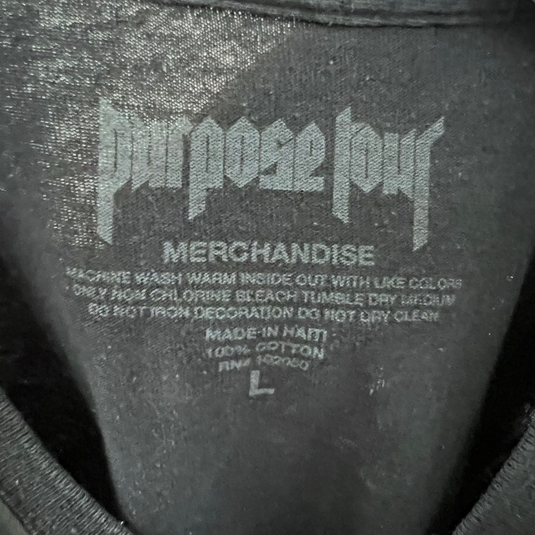 Justin Bieber Vintage Justin Bieber 'Run It' Purpose Tour Merch '16 Tshirt Size US L / EU 52-54 / 3 - 6 Thumbnail