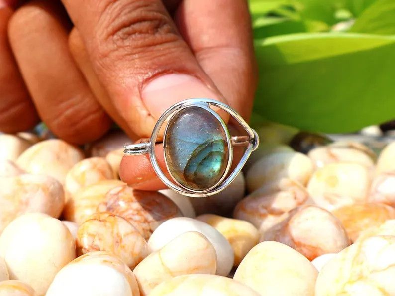 Handmade Labradorite Ring, 925 Silver Ring, Handmade Gift For Her Size ONE SIZE - 3 Thumbnail