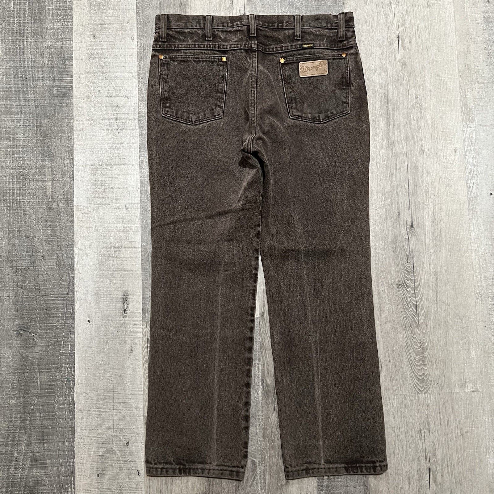 Wrangler VTG Wrangler Brown Denim Cowboy Jeans Straight Leg Faded Y2K Size US 34 / EU 50 - 2 Thumbnail