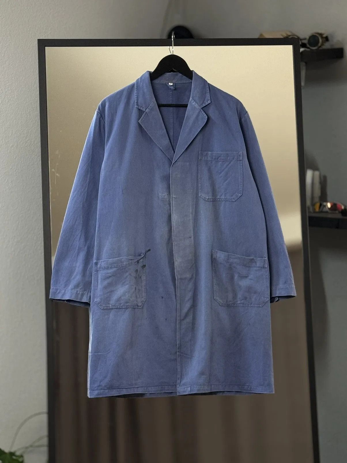 Vintage Blue Denim Jacket France Work 90s Style