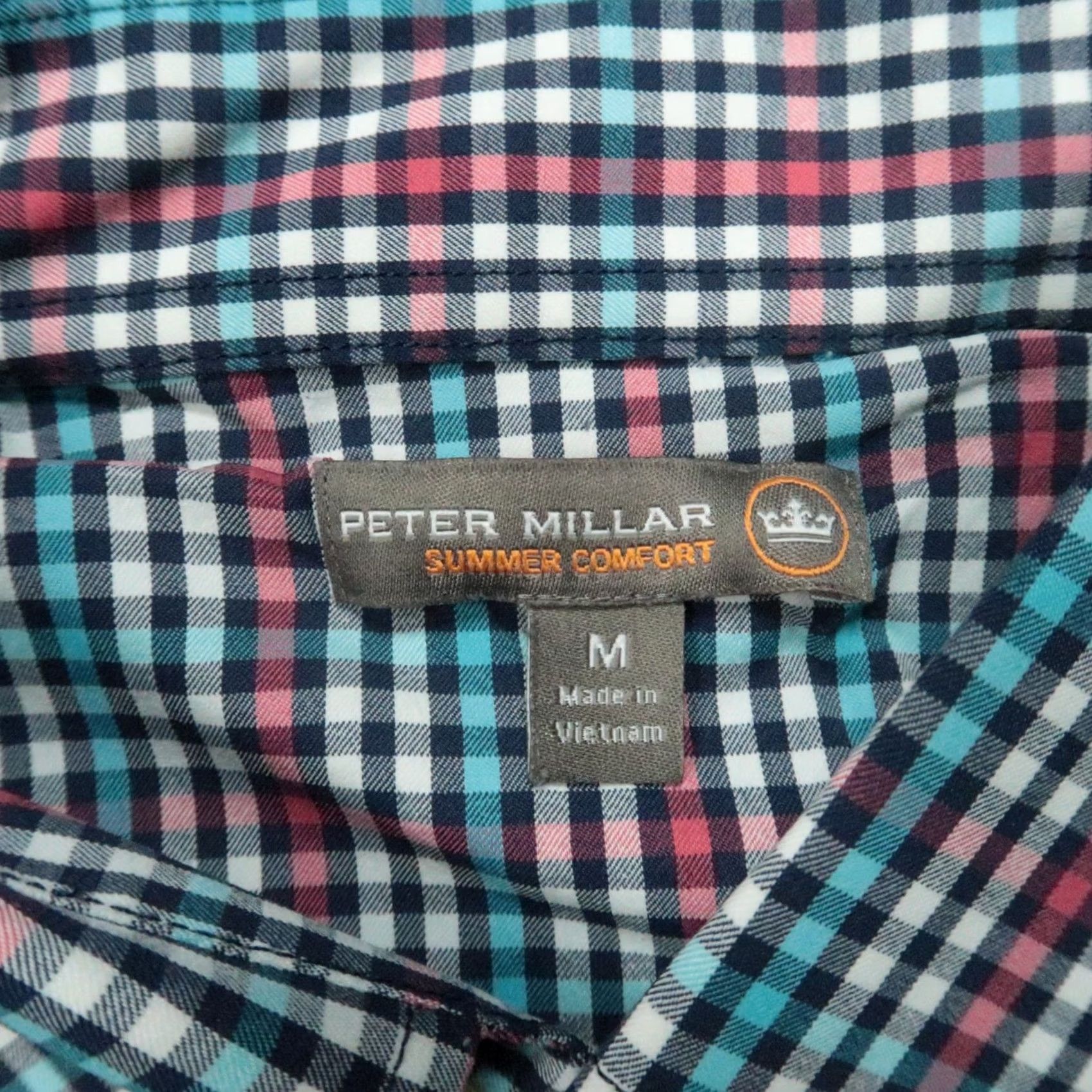Peter Millar Peter Millar Shirt Men Medium Blue Red Summer Comfort Collier Plaid Button-Up Size US M / EU 48-50 / 2 - 3 Thumbnail