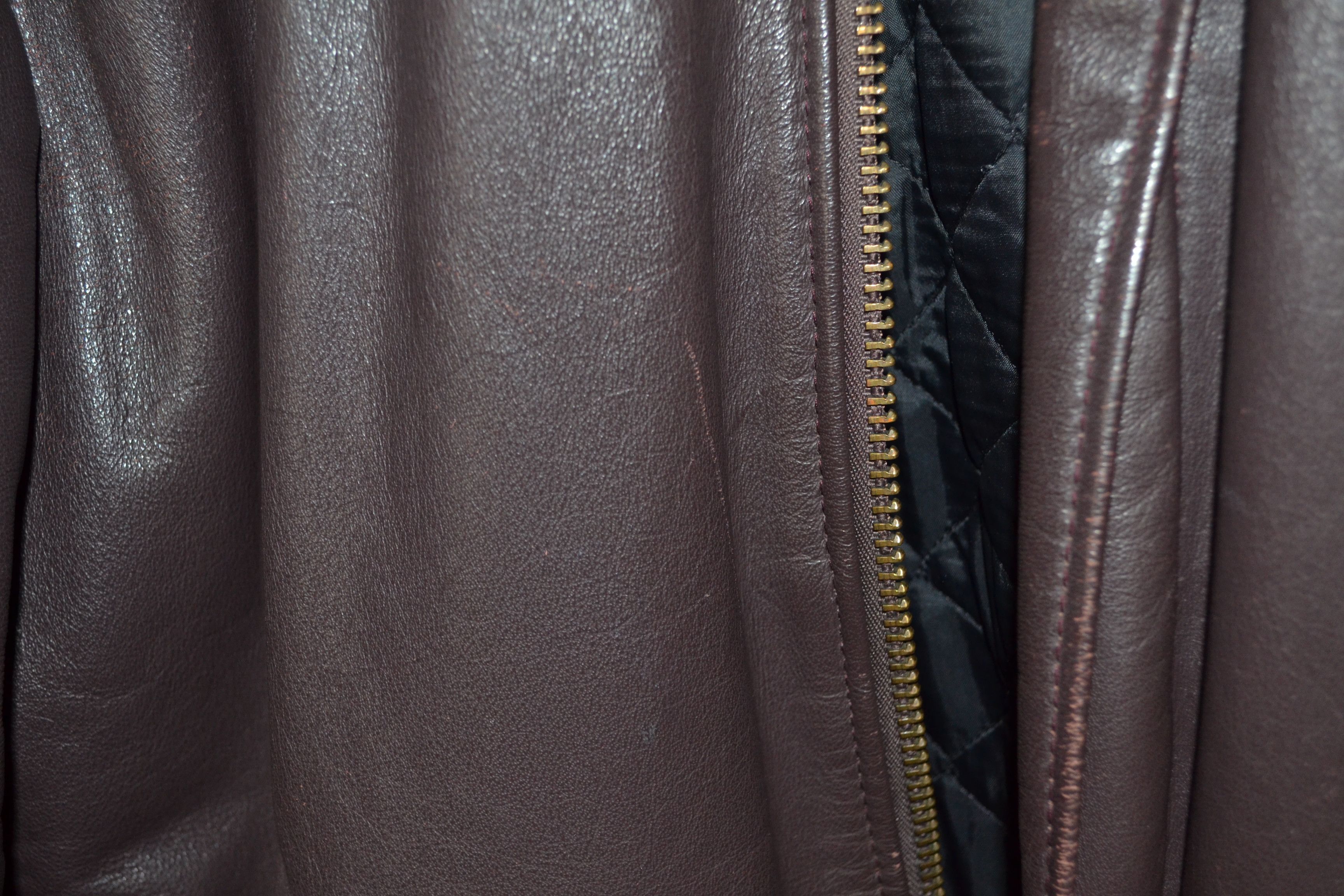 Vintage University of Ottawa Burgundy Engineering Leather Jacket 44 Size US L / EU 52-54 / 3 - 12 Thumbnail
