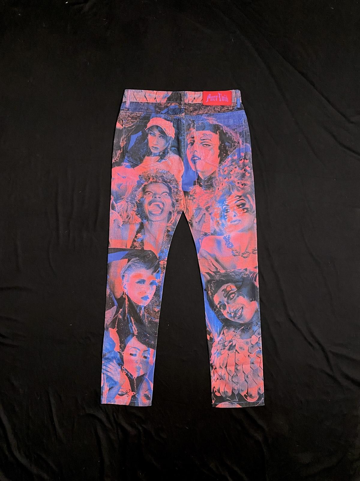 Designer Deadstock Pure Void Graphic Jeans Medium Size US 32 / EU 48 - 6 Thumbnail