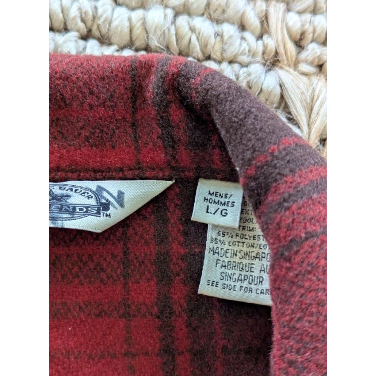 Eddie Bauer VINTAGE Eddie Bauer jacket coat / Buffalo plaid wool baggy mens L Red 48" chest 1990s button front Mackinaw plaid grunge style Size US L / EU 52-54 / 3 - 7 Thumbnail
