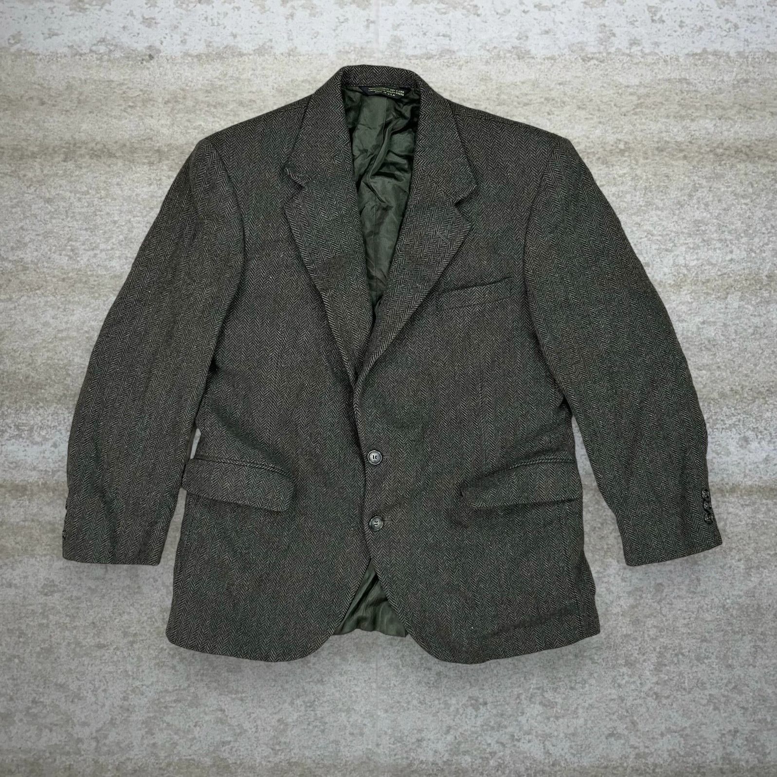 Vintage Vintage 90s Wool Suit Jacket Mens M Military Green Button Up Size US M / EU 48-50 / 2 - 1 Thumbnail