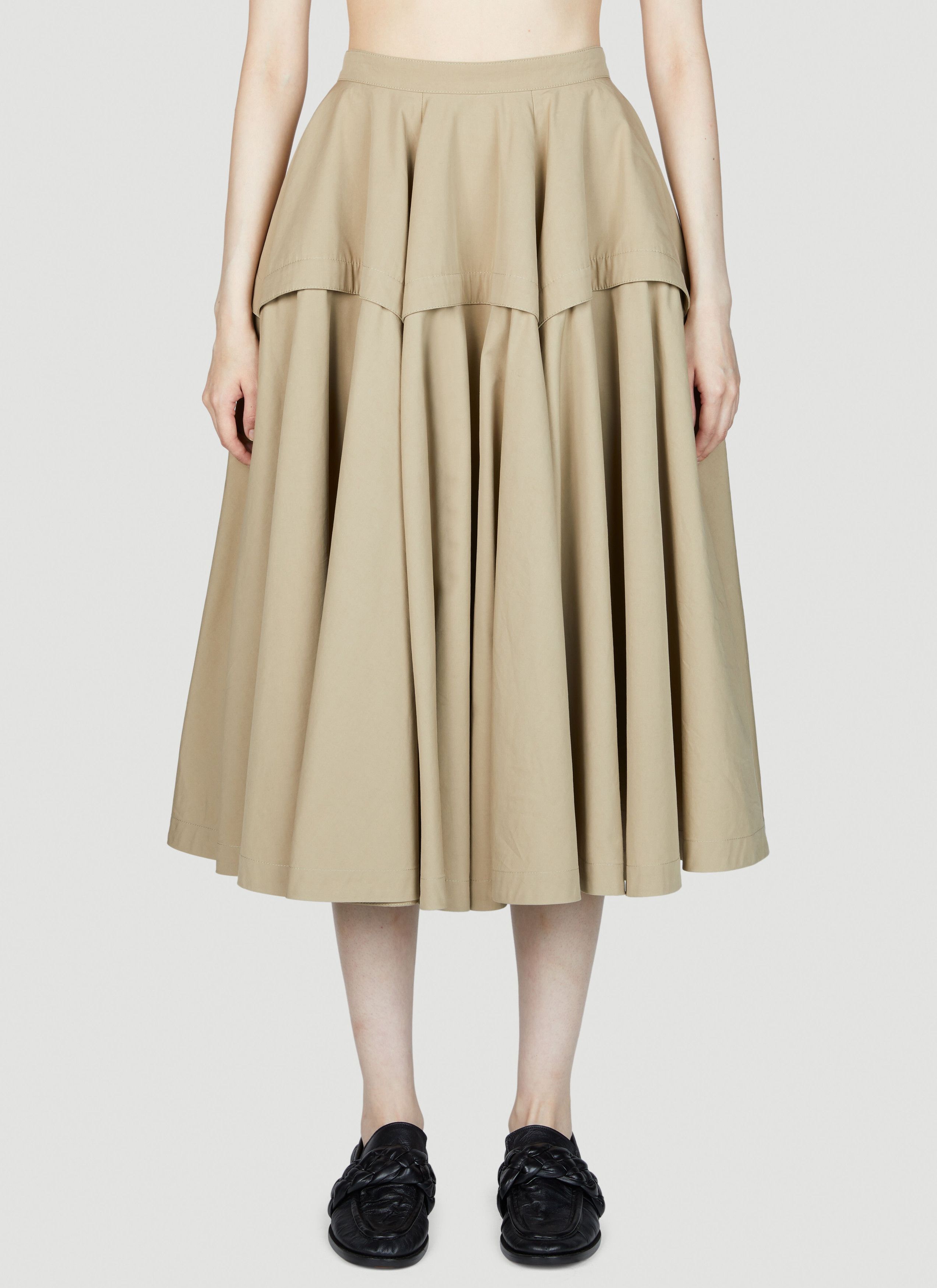 Bottega Veneta Gathered Midi Skirt Size 26" / US 2 / IT 38 - 1 Thumbnail