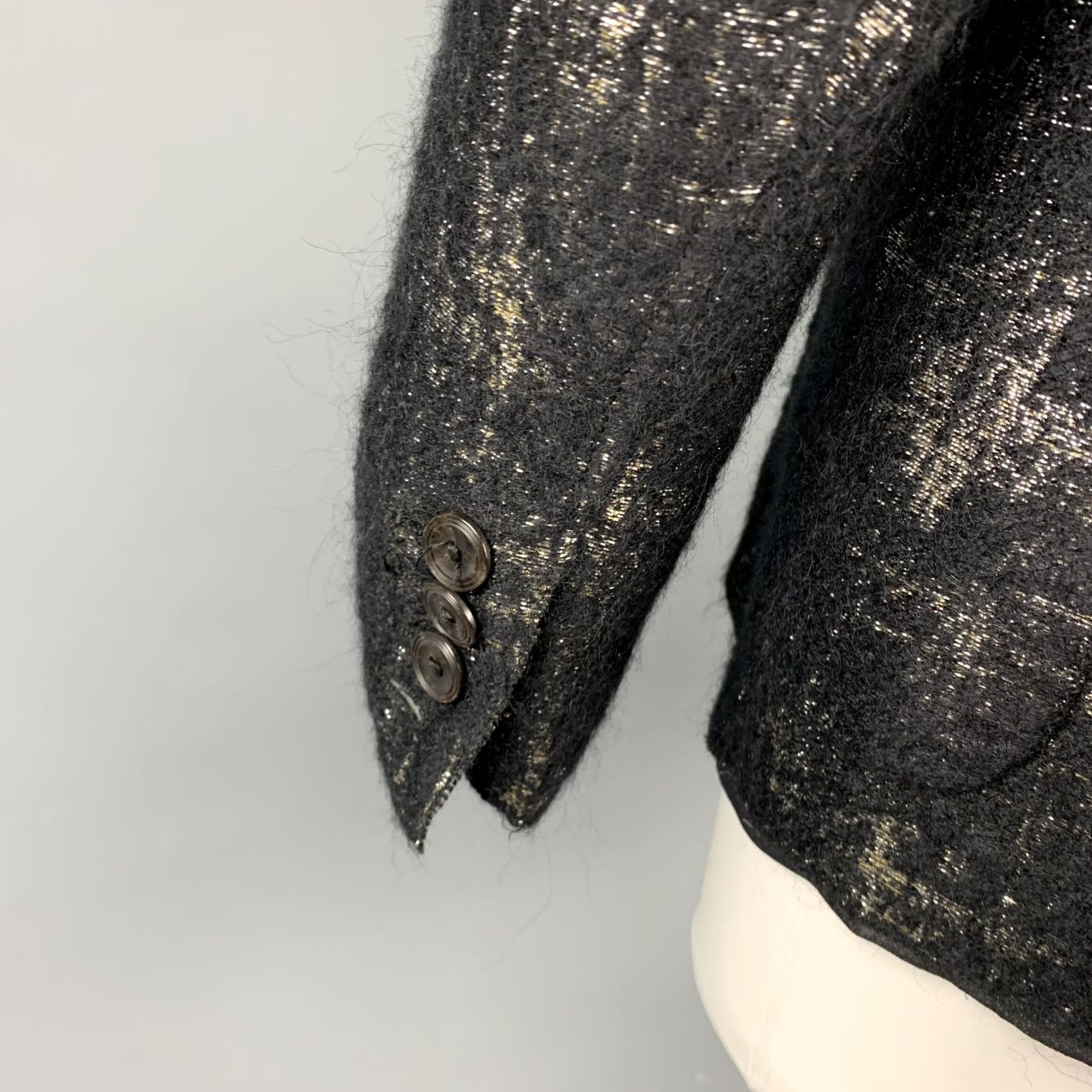 Jean Paul Gaultier JEAN PAUL GAULTIER Jacket Size 8 Silk Black Silver Mary Jane Size 30" / US 8 / IT 44 - 5 Thumbnail