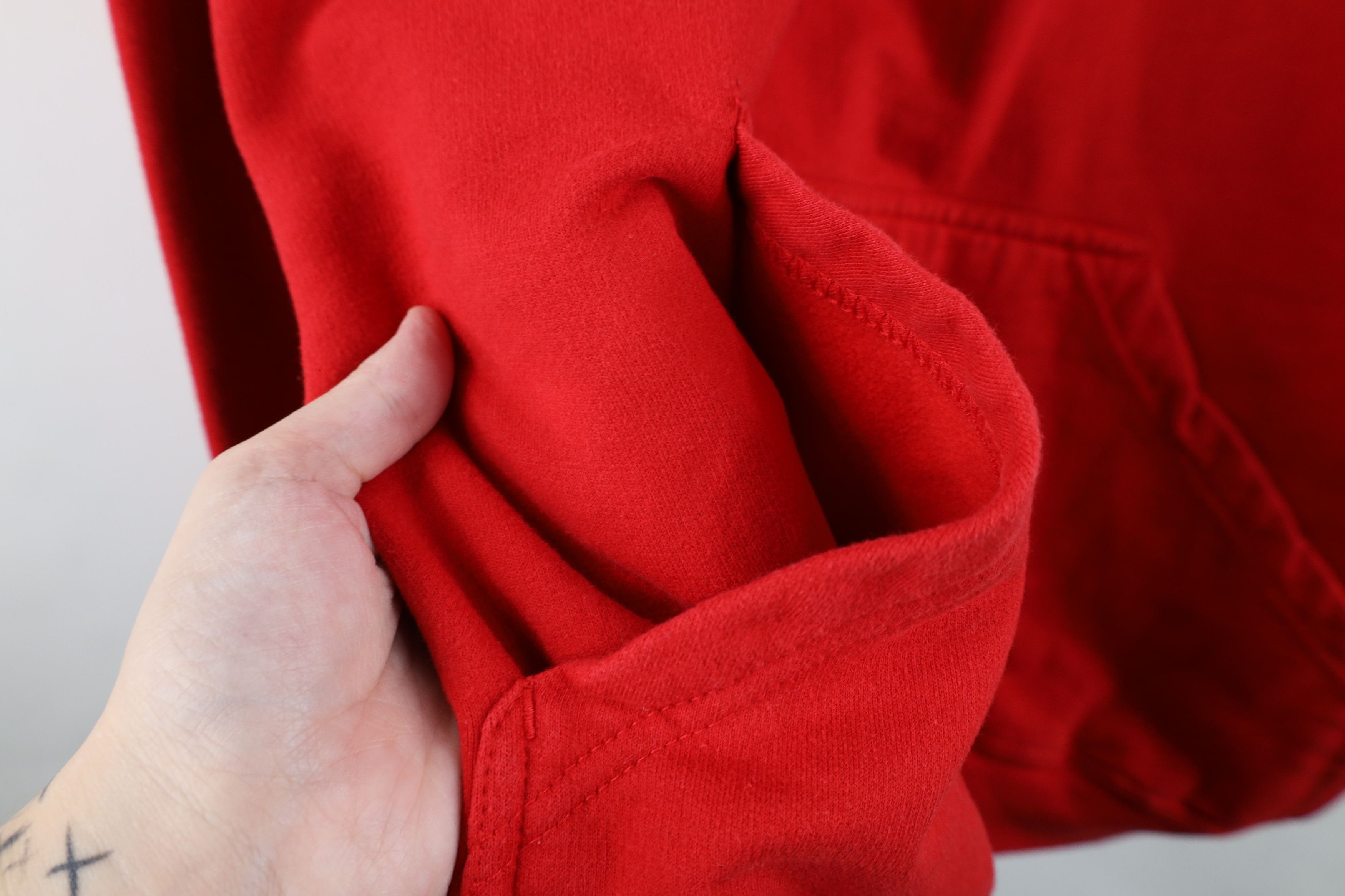Vintage Vintage 90s Y2K Blank Heavyweight Hoodie Sweatshirt Red Size US XXL / EU 58 / 5 - 6 Thumbnail