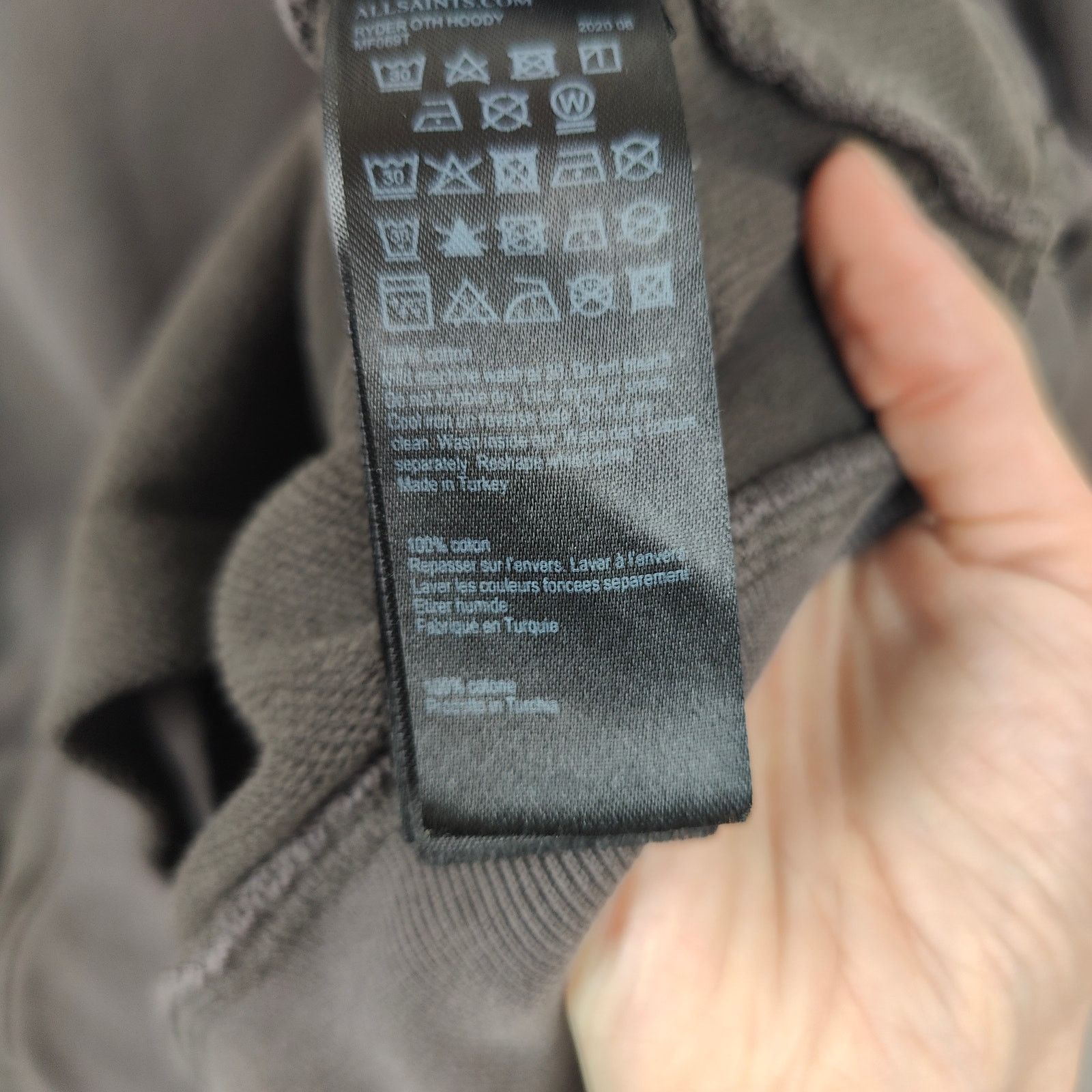 Allsaints AllSaints Ryder Oth Hoody Mens XL Gray Soft Black Cotton Size US XL / EU 56 / 4 - 8 Thumbnail