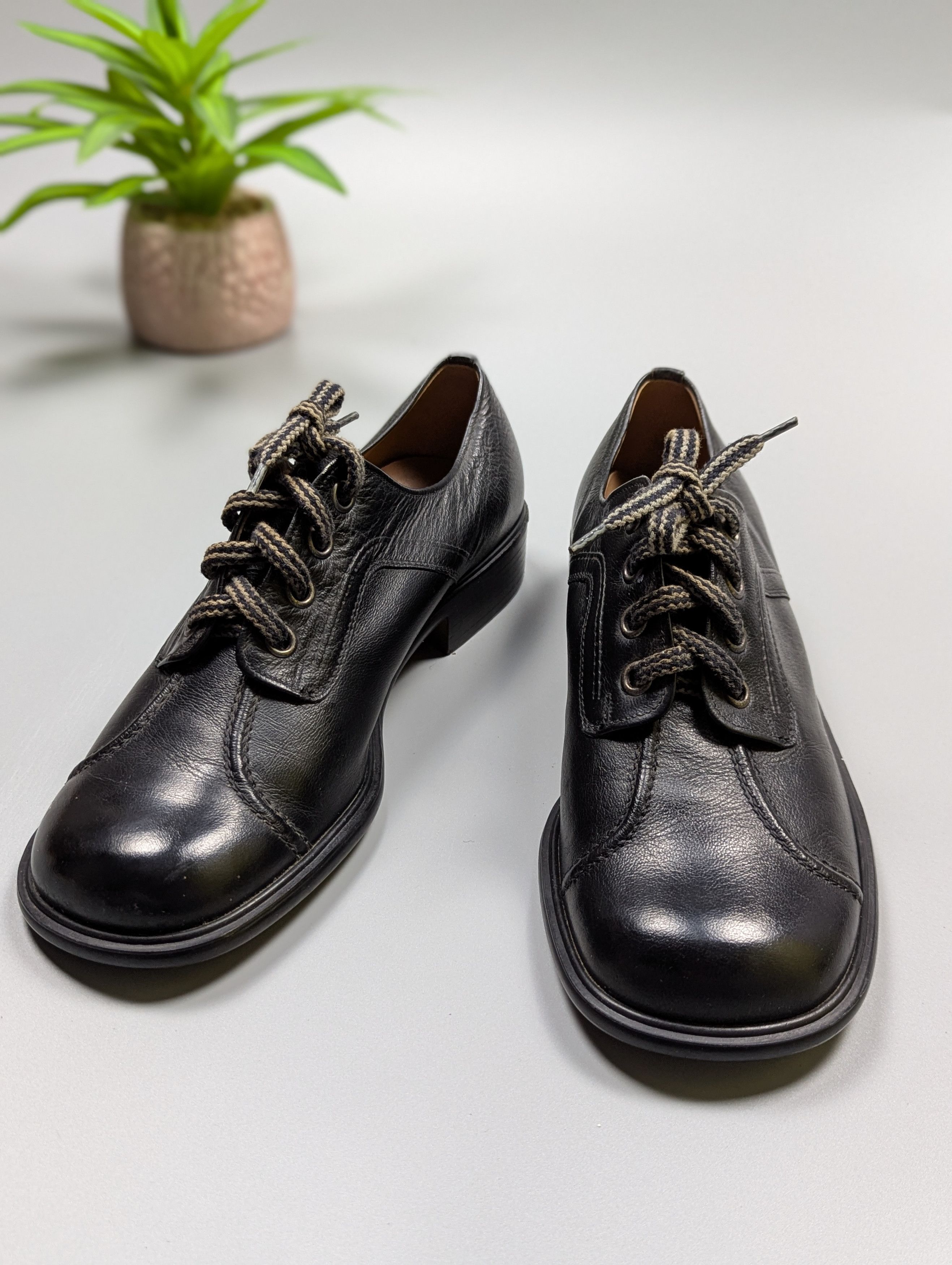 Vintage Vintage Gallus 70s 80s Black Leather Chunky Wide Toe Shoes Size US 9 / EU 42 - 18 Thumbnail