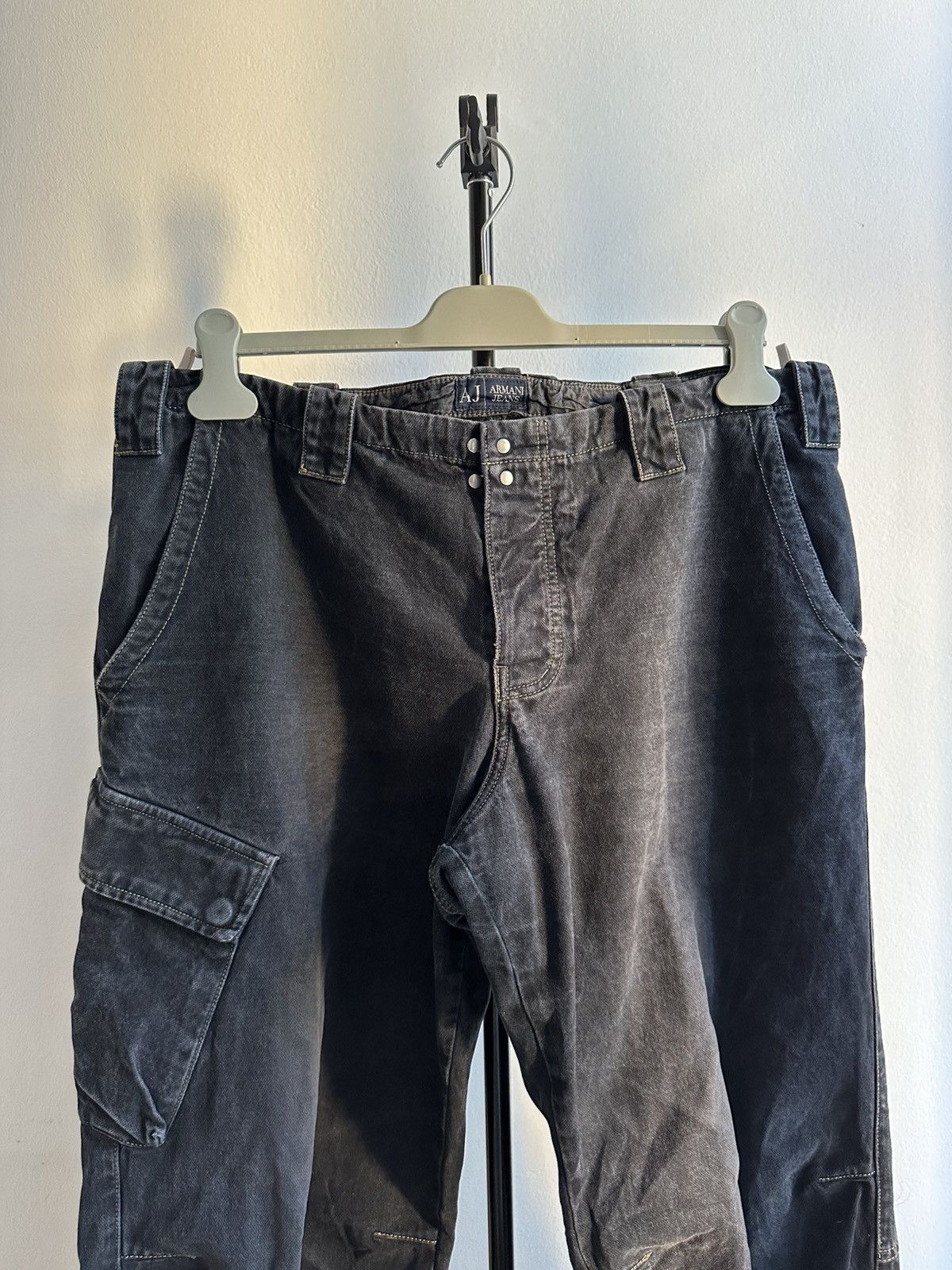 Armani Armani Jeans Fireman Archive 90s Faded Zipped Cargo Pants Size US 34 / EU 50 - 9 Thumbnail
