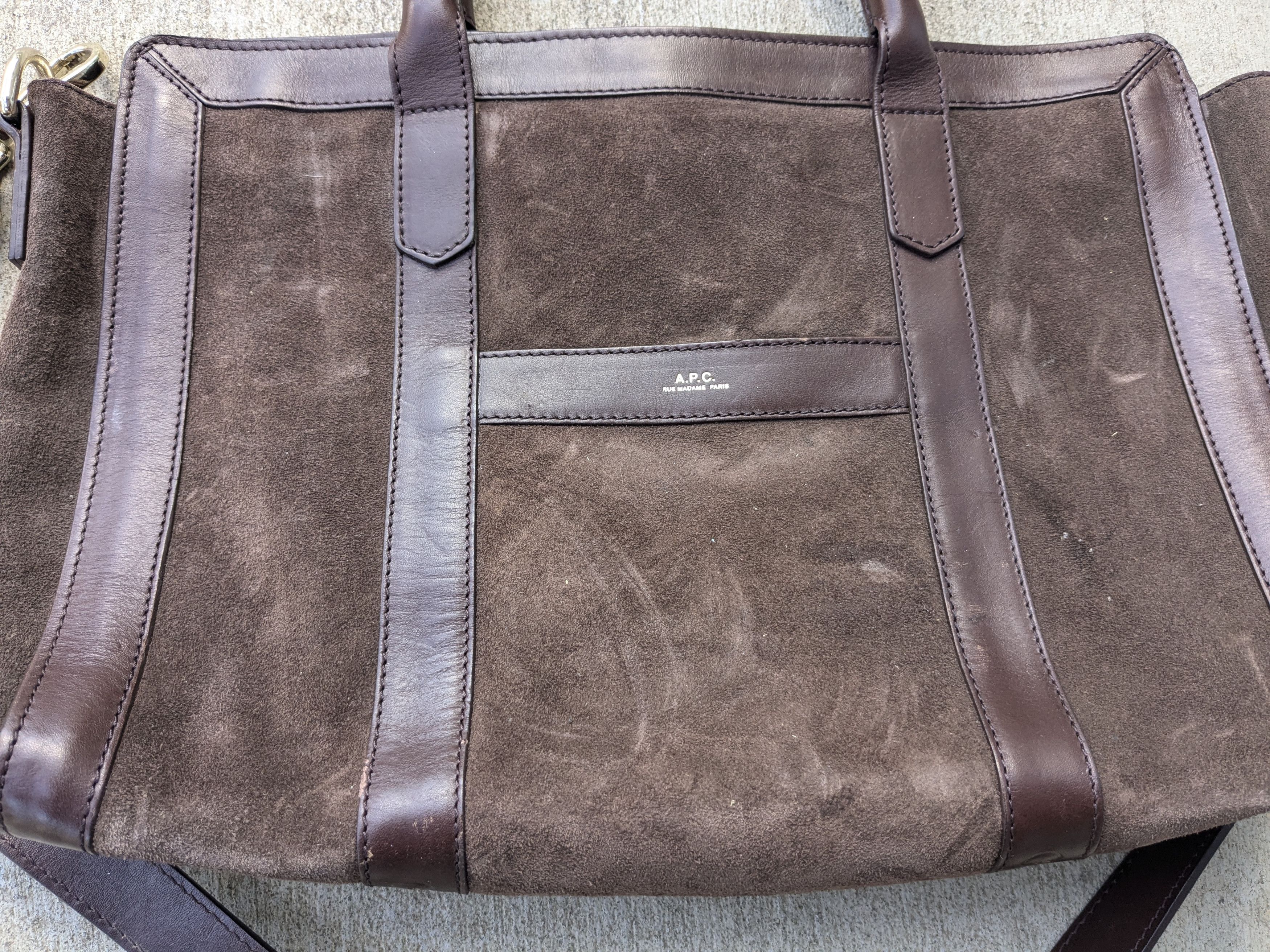 A.P.C. A.P.C. Bag Brown Suede Leather Size ONE SIZE - 4 Thumbnail