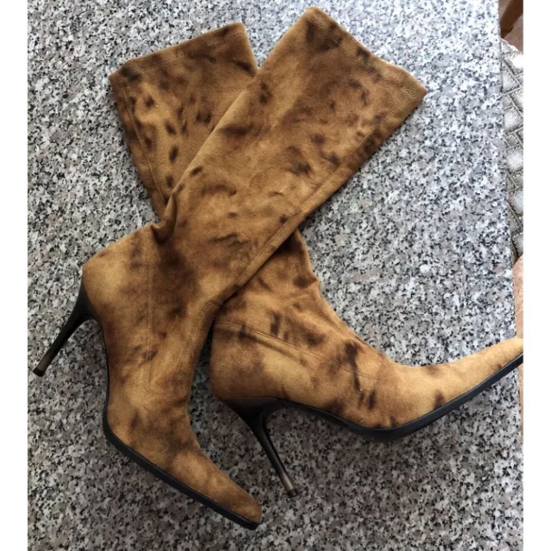 Other Leopard Tan Stocking Boots Stiletto heel US sz 6 / EUR 36 Size US 6 / IT 36 - 5 Thumbnail