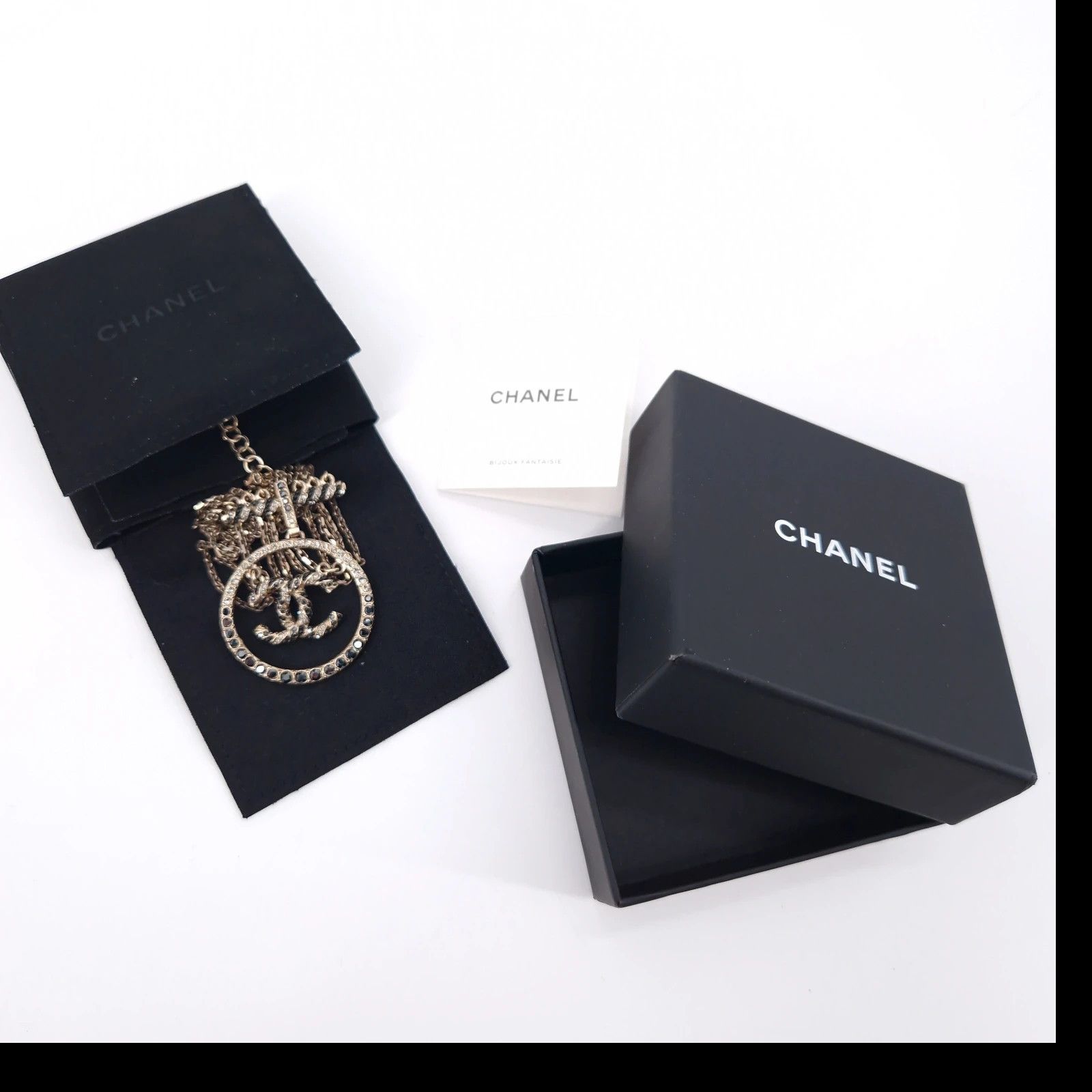 Chanel Chanel Crystal CC Pendant Triple Chain Necklace Size ONE SIZE - 13 Thumbnail