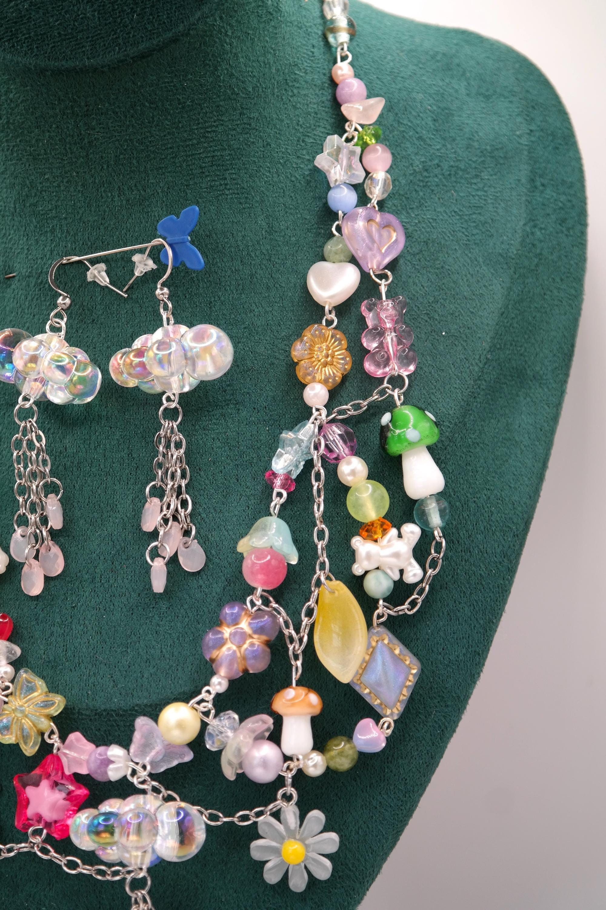 Handmade Silver April Showers Fairy Necklace & Earrings Set Size ONE SIZE - 9 Thumbnail