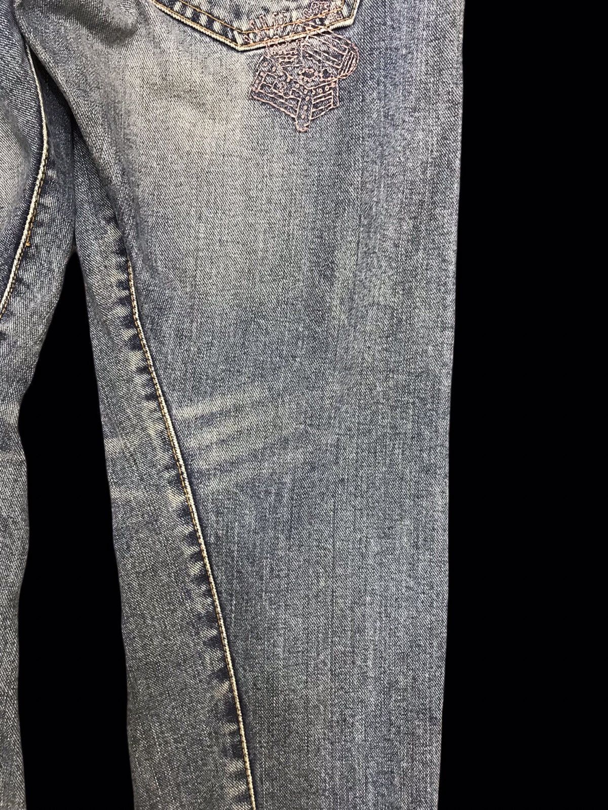 Japanese Brand 💥TWISTED LEG💥DOUBLE NAME PIRATE EMBROIDERY TWIST DENIM F410 Size US 31 - 13 Thumbnail