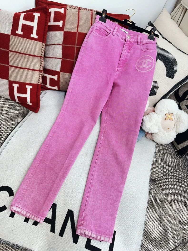 Chanel Chanel 23p pink double C shiny narrow leg jeans Size 24" / US 00 / IT 34 - 9 Thumbnail