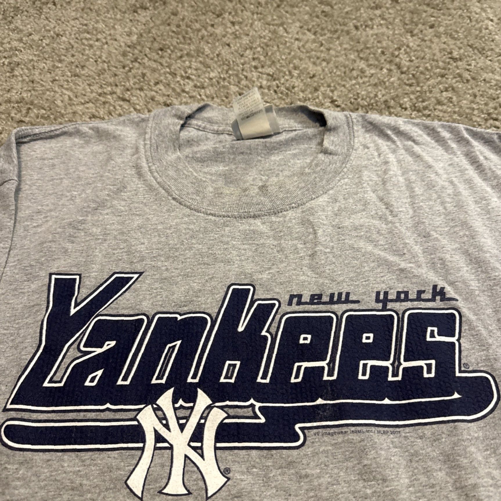 Lee VINTAGE New York Yankees Lee Sport MLB Baseball Gray T-Shirt XL Mens Long Sleeve 90s Jeter Size US XL / EU 56 / 4 - 3 Thumbnail