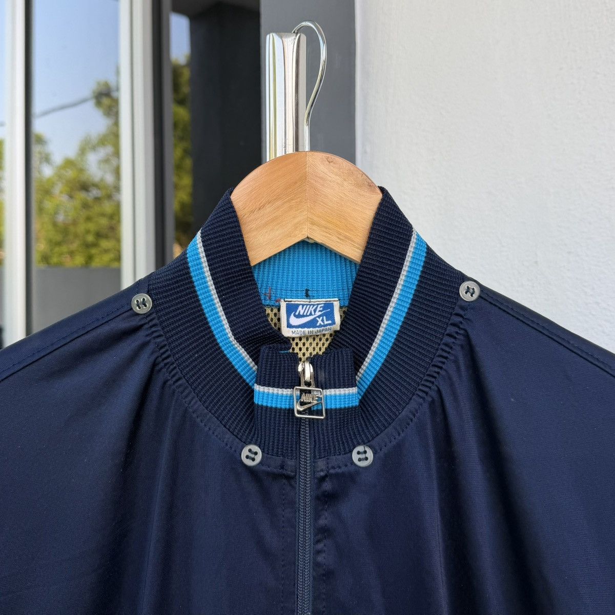 Nike VTG 80s Nike JacketJapan Navy Mesh Lined Archive Windbreaker Size US XL / EU 56 / 4 - 12 Thumbnail