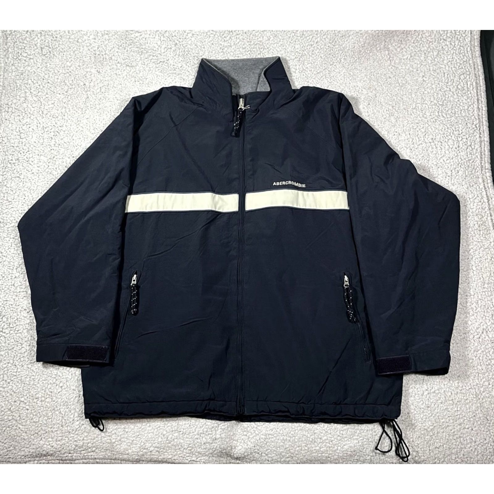 Abercrombie & Fitch VINTAGE Abercrombie & Fitch Jacket Mens L Blue Full Zip Fleece Lined Nylon Windbreaker 90s Retro Logo Pockets Zipped Pockets Casual Size US L / EU 52-54 / 3 - 2 Thumbnail