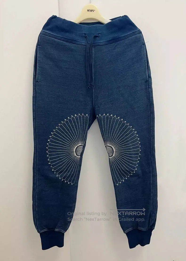 Kapital Kapital Sashiko Embroidered Blue Sweatpants Size US 30 / EU 46 - 2 Thumbnail