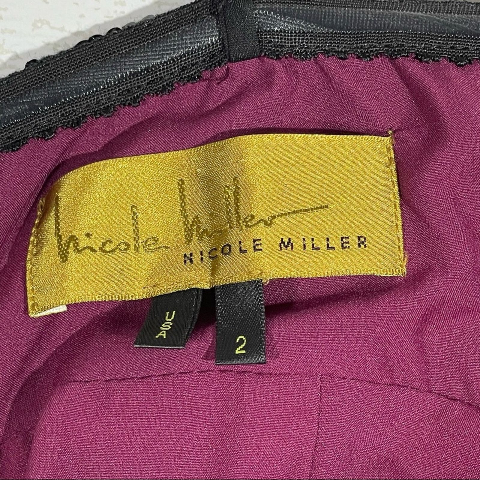 Nicole Miller NICOLE MILLER Strapless Formal Dress Burgundy and Black Sz 2 Size XS / US 0-2 / IT 36-38 - 4 Thumbnail