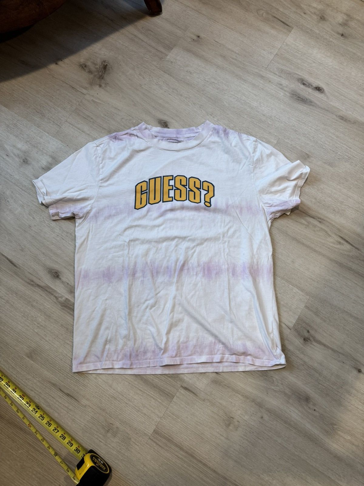 Guess Guess Tie Dye T Shirt White Purp Stripe Retro VTG Style Logo Size US L / EU 52-54 / 3 - 2 Thumbnail