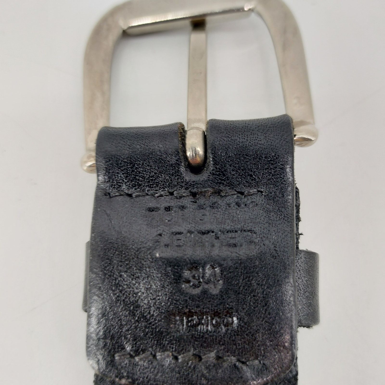 Other Womens Black Leather Chain Link Top Grain Leather Belt Sz 34 Size ONE SIZE - 5 Thumbnail