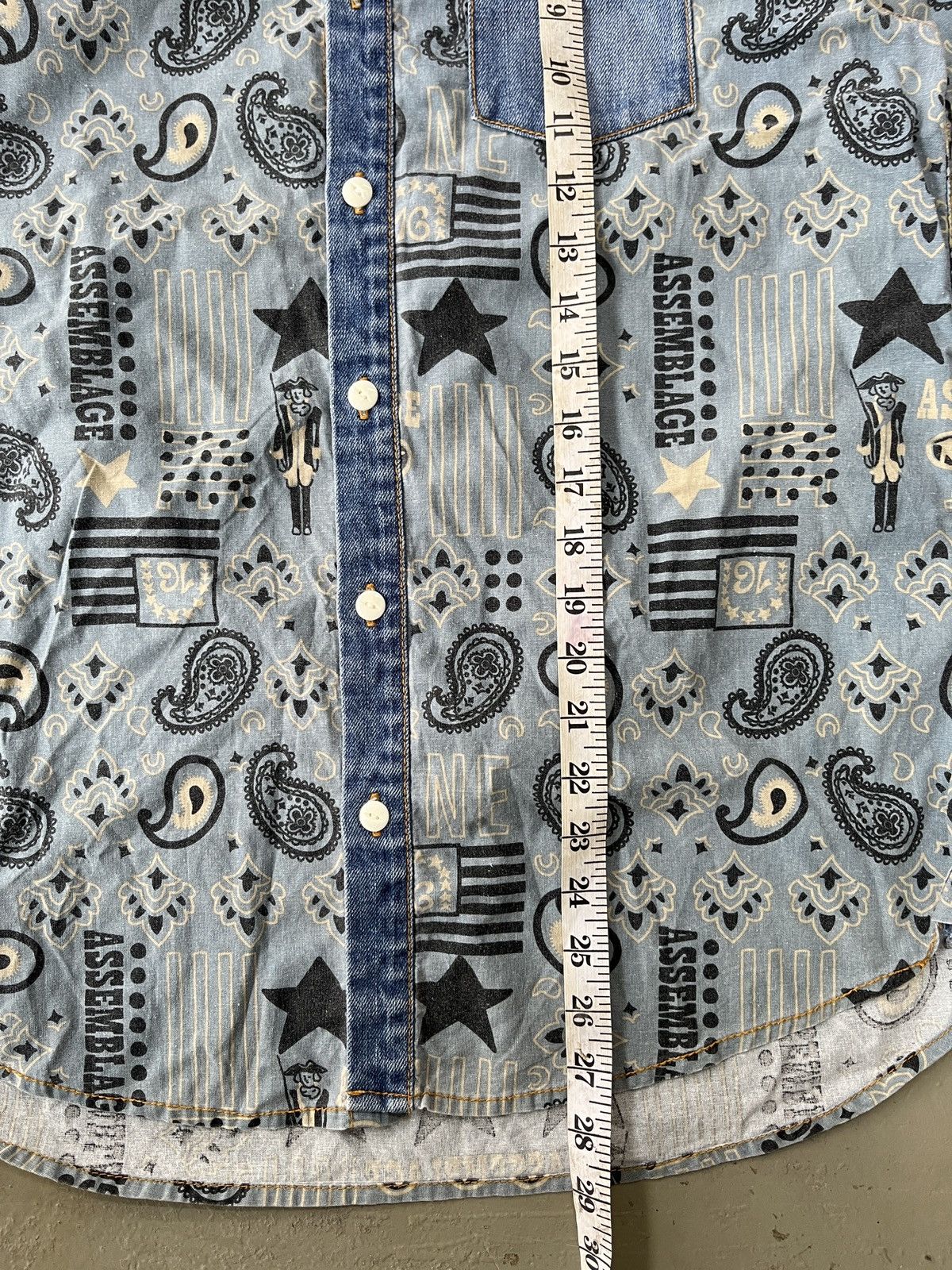 Issey Miyake Ne Net Cat Paisley Indigo Denim Long Sleeve Button Up Shirt Size US L / EU 52-54 / 3 - 7 Thumbnail