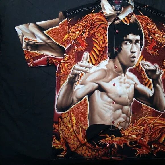 Vintage Vintage Y2K Bruce Lee Enter The Dragon Button Shirt Size US L / EU 52-54 / 3 - 3 Thumbnail