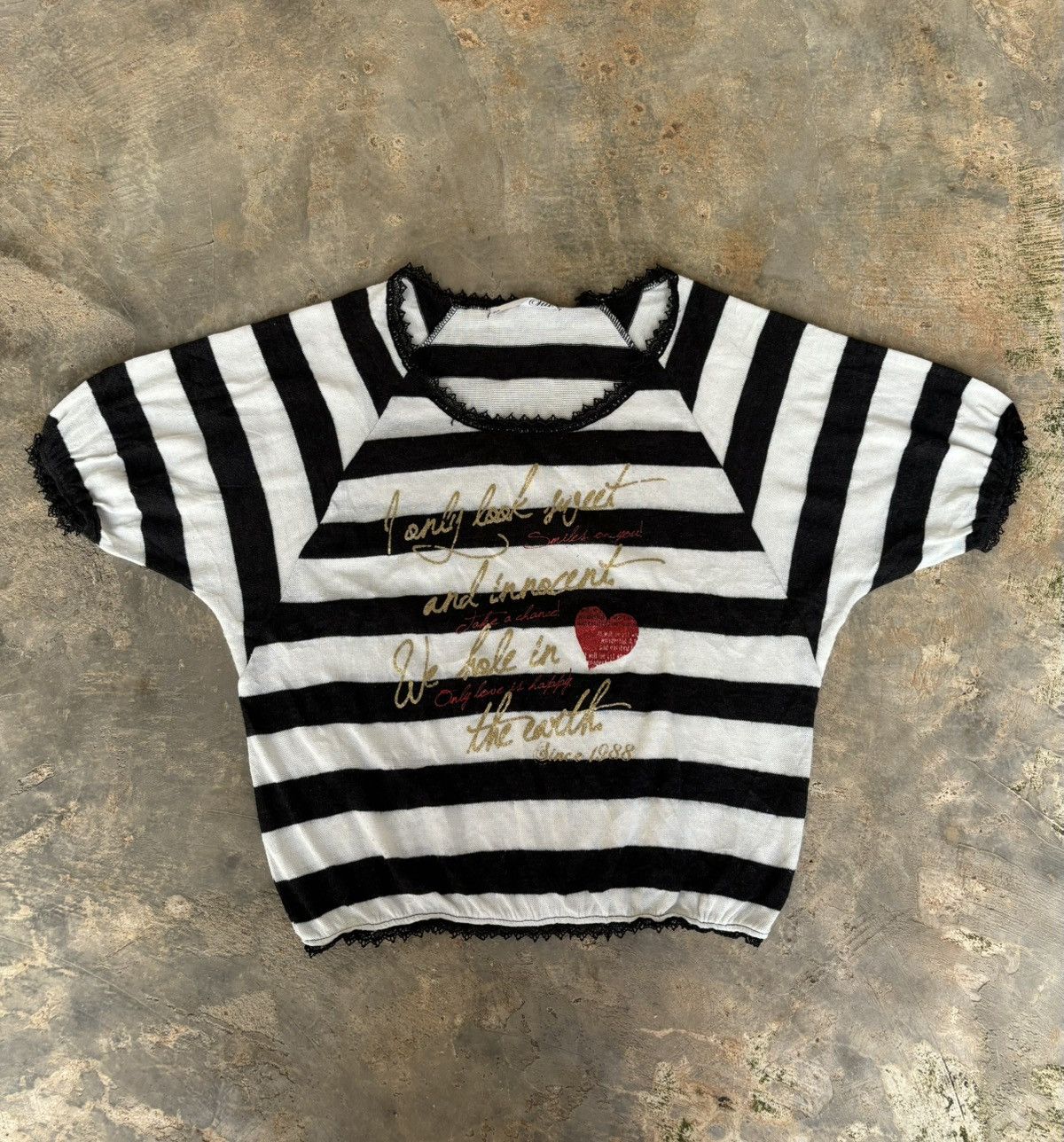 Hysteric Glamour Y2k Opium Sue Stripe Women's Tshirt Size ONE SIZE - 1 Thumbnail
