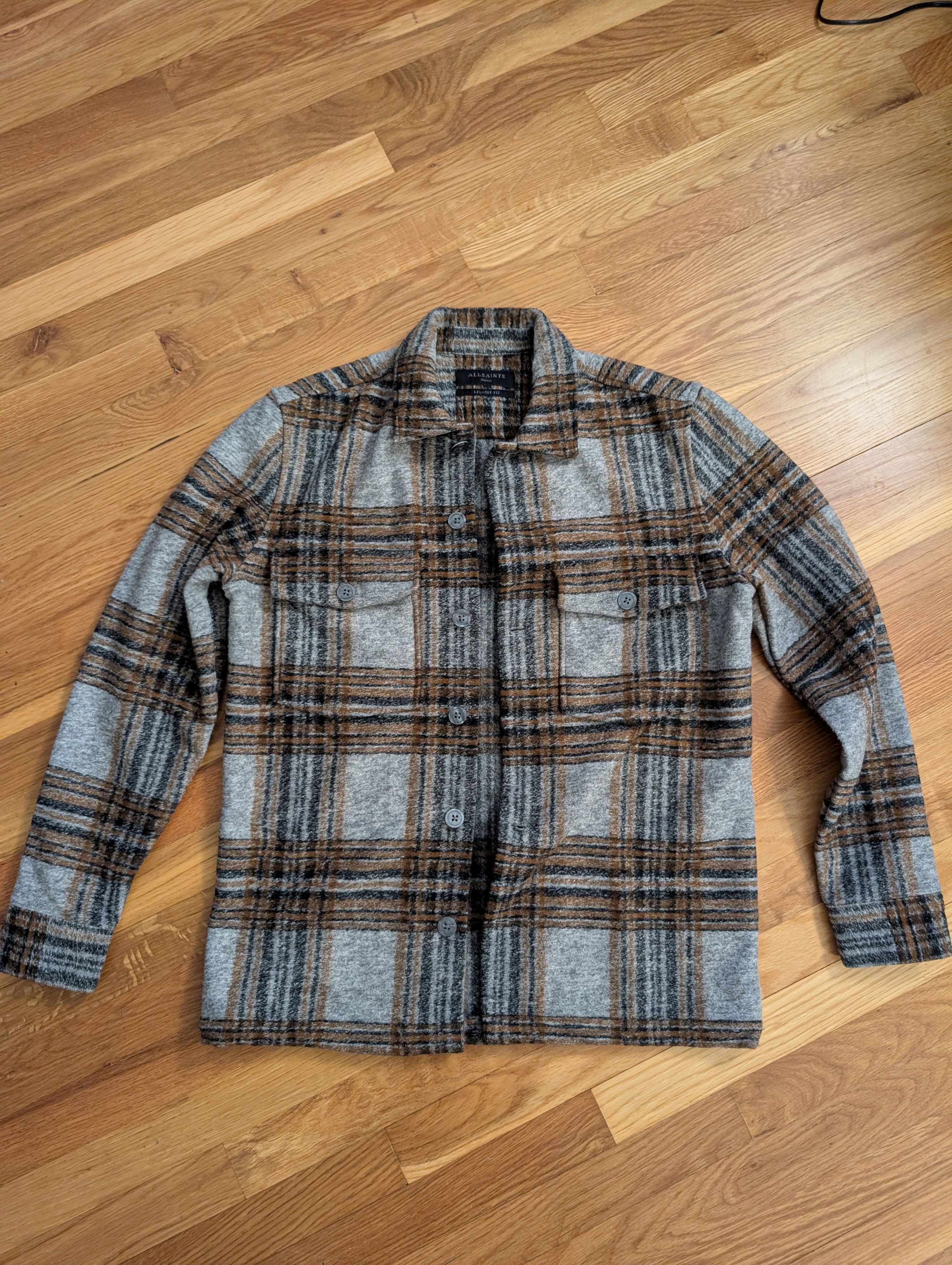 Allsaints Allsaints Men's Grey Checked Shirt Jacket Size US S / EU 44-46 / 1 - 1 Thumbnail