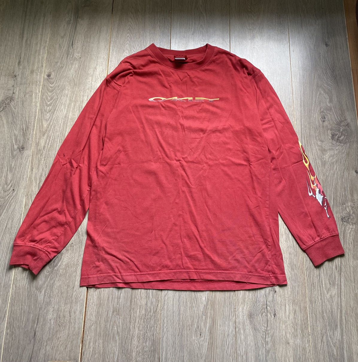 Oakley Vintage 90s Oakley Software Mad Science Over The Top Tee Size US L / EU 52-54 / 3 - 4 Thumbnail