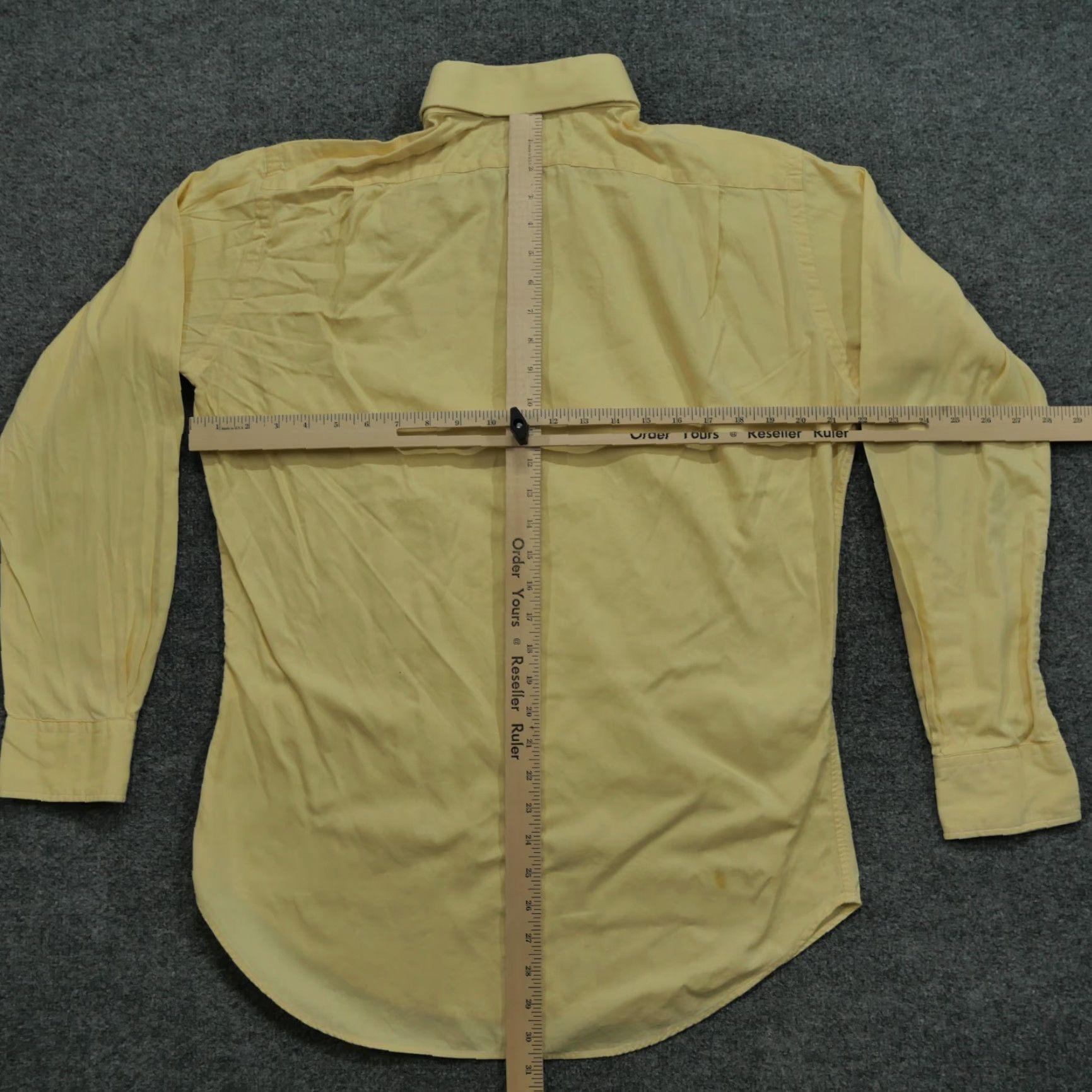 Polo Ralph Lauren VINTAGE Ralph Lauren Shirt Mens Button-Up Polo Dress 16.5 34 35 Yellow Knit Cotton Classic Logo Men Button-Down Collared Casual Size 46R - 7 Thumbnail