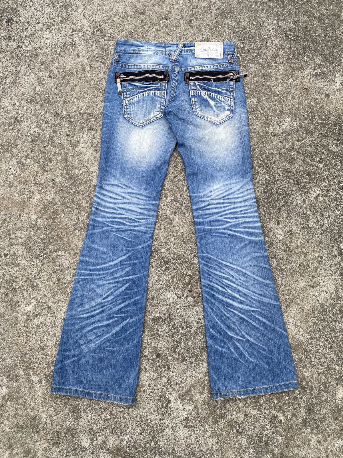 If Six Was Nine × Japanese Brand × Tornado Mart 1990s - Lolita Jeans Japan Claws Mark Washed Flare Denim Size US 29 - 2 Thumbnail