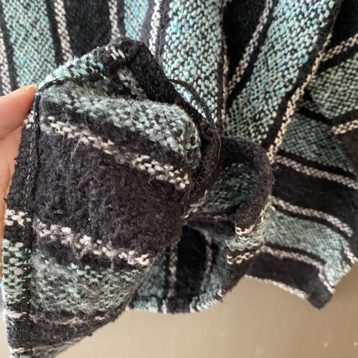 Vintage Black and Turquoise Striped Baja Hoodie Size US S / EU 44-46 / 1 - 9 Thumbnail