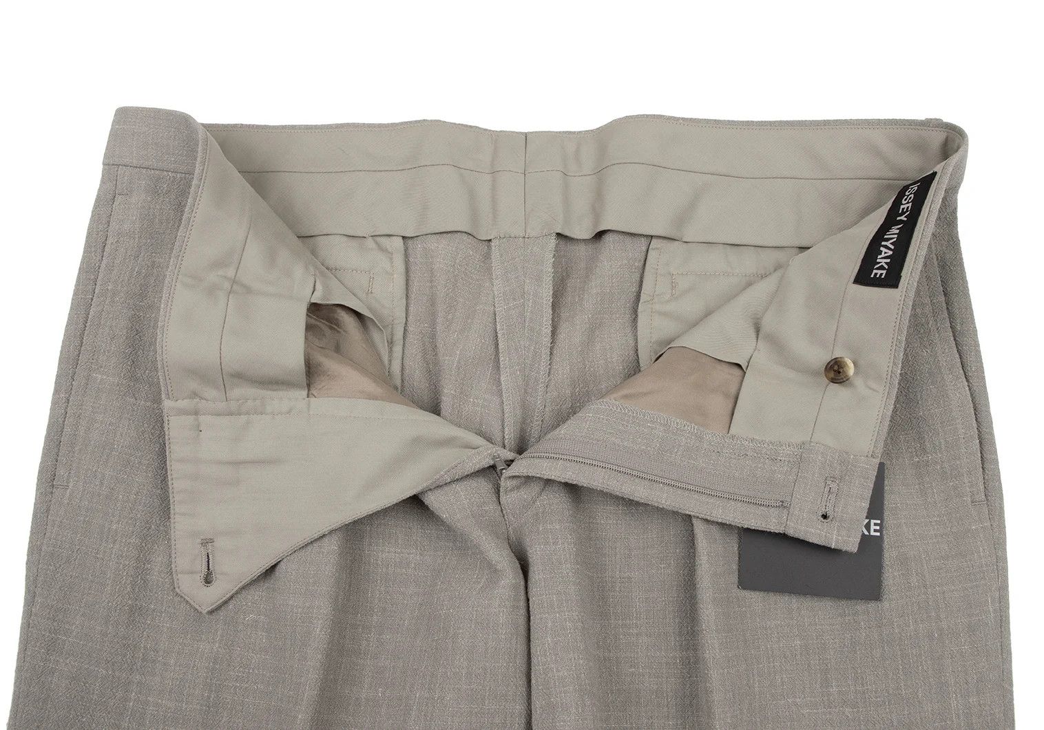 Issey Miyake Wool Linen Two-Tuck Straight Pants in Grey Size US 38 / EU 54 - 6 Thumbnail