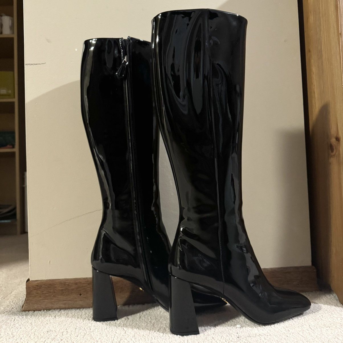 Prada PRADA black patent knee high boots Size US 8.5 / IT 38.5 - 1 Thumbnail
