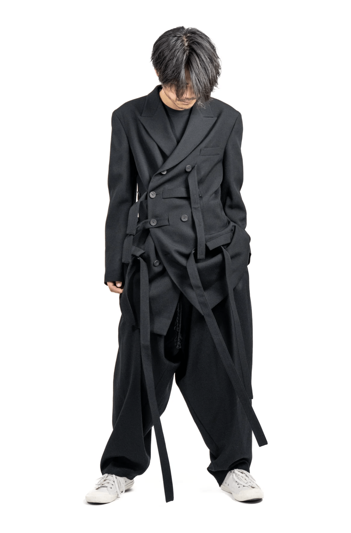 Yohji Yamamoto Pour Homme - LAYERED DRAPED PANTS